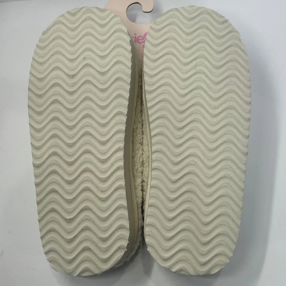 Kensie Girl Kids Sand‎ Faux Shearling Platform Slippers Size Large 2/3 New